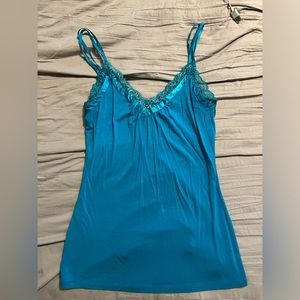 Blue Camisole with Lace Detail